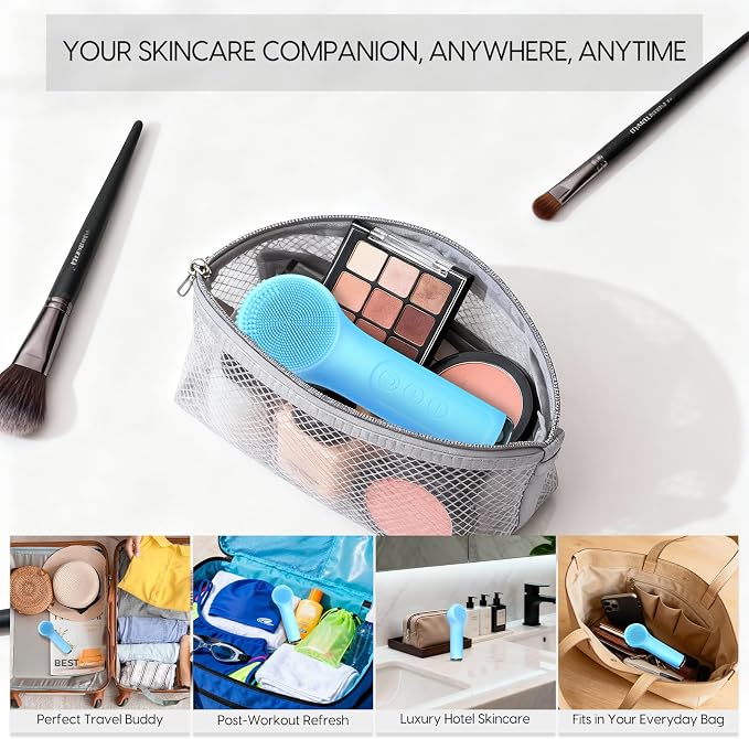 Silicone Facial Cleansing Brush, Portable Electric Face Scrubber - Image 4