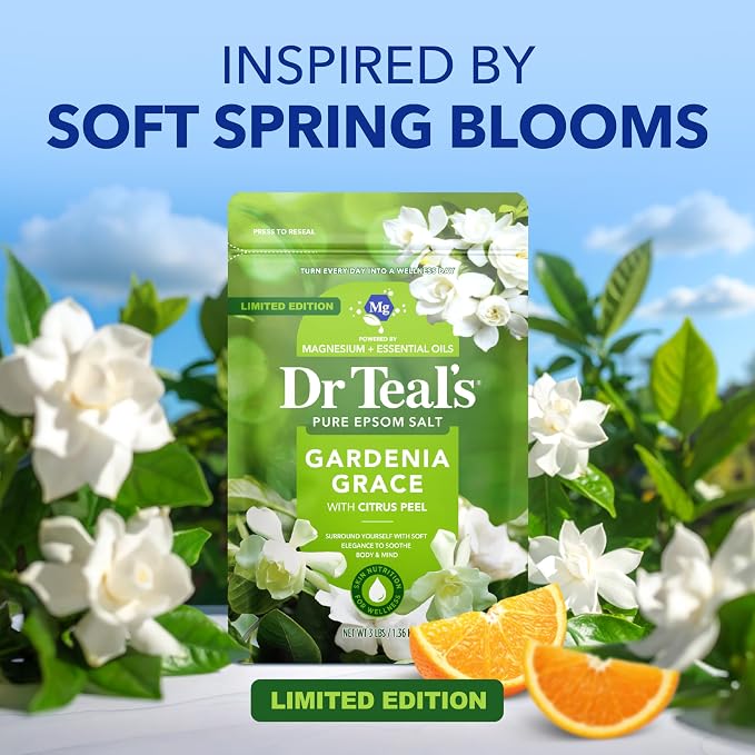 Dr Teal's Epsom Salt Magnesium Soak, Gardenia Grace, 3 lbs - Image 2