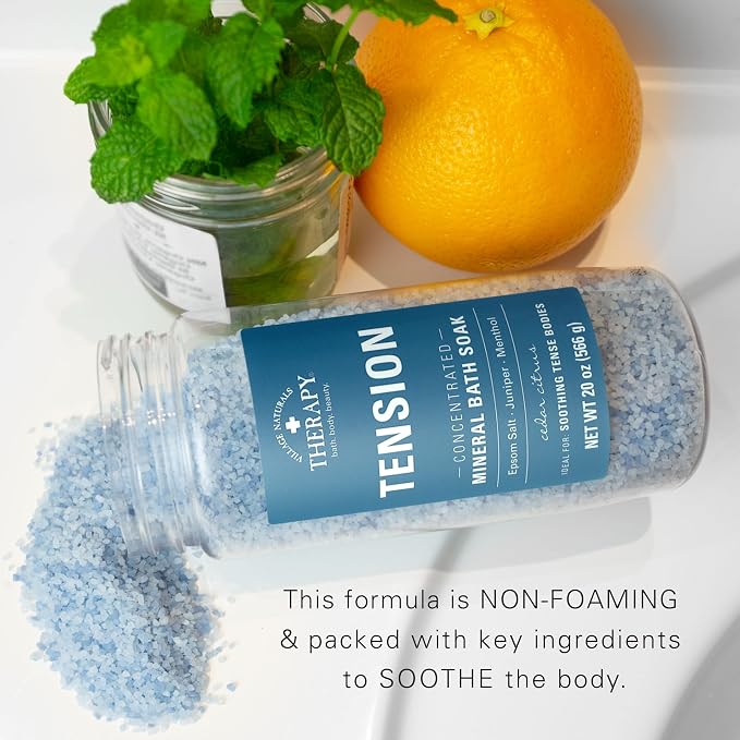 Village Naturals Therapy Tension Concentrated Mineral Bath Soak, Cedar Citrus - Image 6