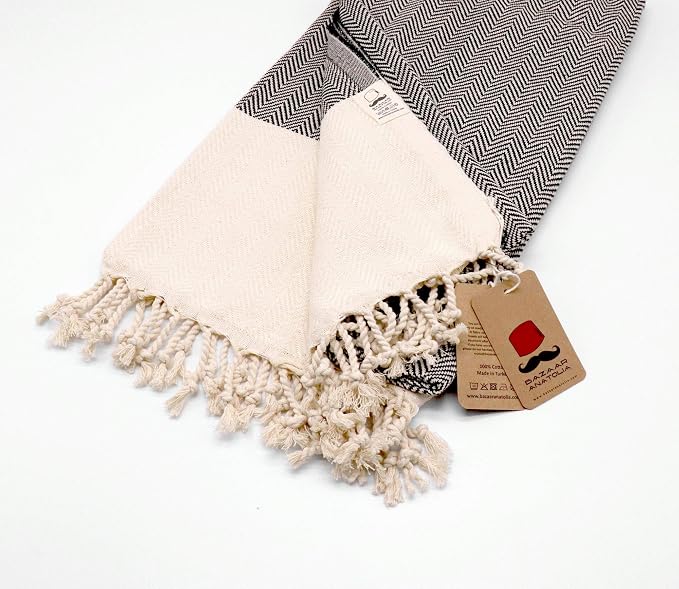 Bazaar Anatolia Turkish Beach Towel 100% Cotton Bath Towels 71x39 Quick Dry - Image 7