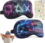 2 Pcs Sleep Mask for Kids Boys, Silk Eye Covers for Sleeping, Adjustable Strap by knIykmr