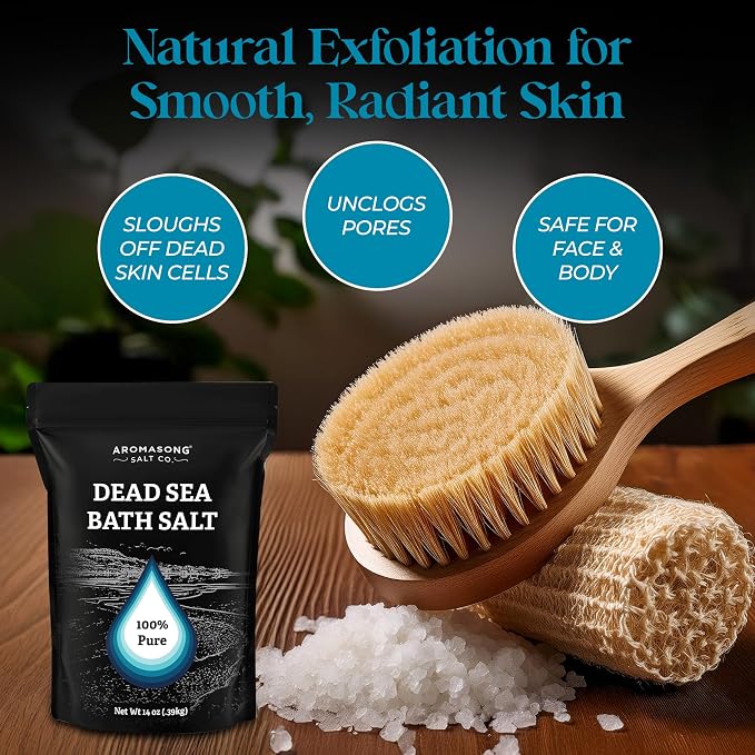Aromasong Dead Sea Salt Bath Soak 14 OZ Pack – 100% Natural Dead Sea Salts - Image 5