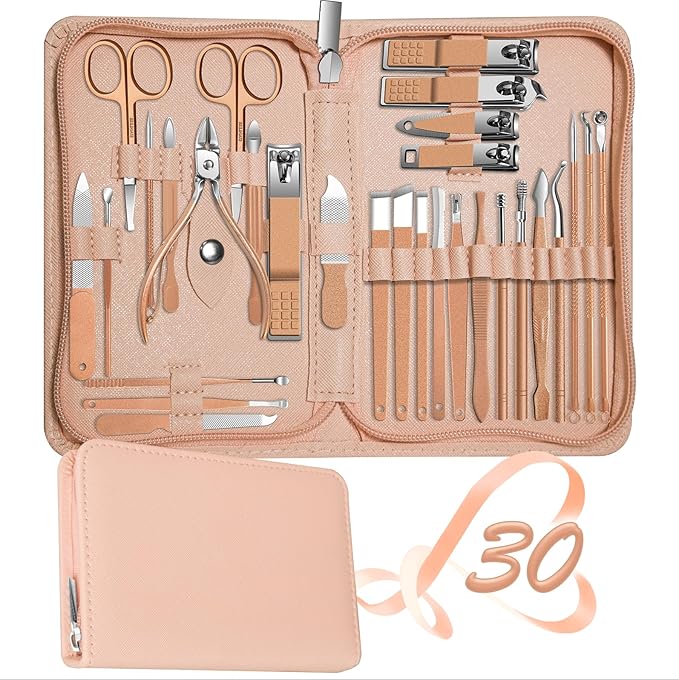Manicure Set 30 in 1 Nail Clippers Set, Nail Manicure Kit by RedFlow-official