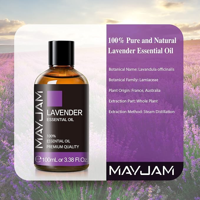 Lavender Essential Oil 100ML, MAYJAM Pure Essential Oils - Image 3