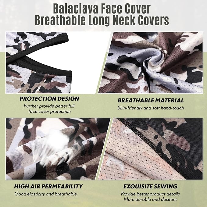 SATINIOR 3 Piece Balaclava Face Cover Sun Protection Neck Cover Summer - Image 5