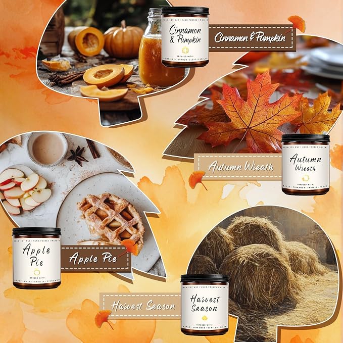 Auelife Fall Candle Set | 8 Pack Scented Candles - Image 2
