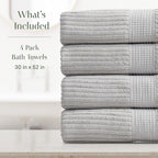 Springtree Home 100% Cotton Bath Towel Set of 4 | Super Soft & Absorbent - Image 2