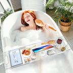 Expandable Bathtub Tray Caddy, AZ. MIFENO Clear Acrylic Bath Tray - Image 7