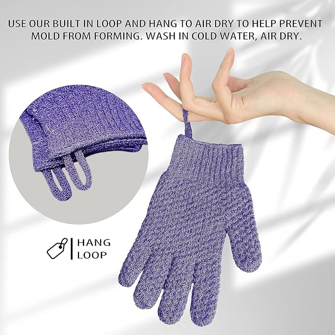 Evridwear Exfoliating Glove Shower Gloves Exfoliate Dead Skin - Image 7