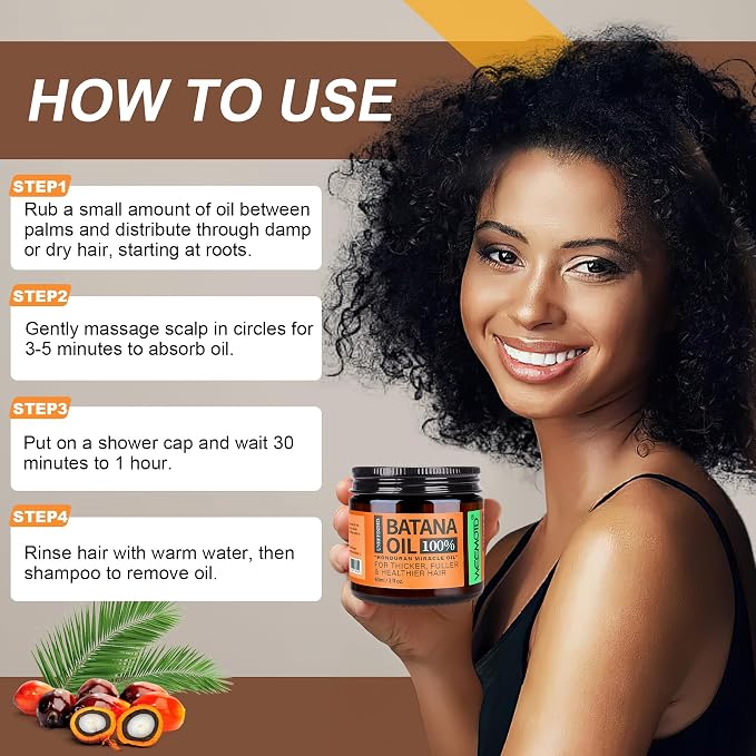 Batana Oil for Hair Growth Dr Sebi, 100% Raw Organic Batana Hair Mask from - Image 5