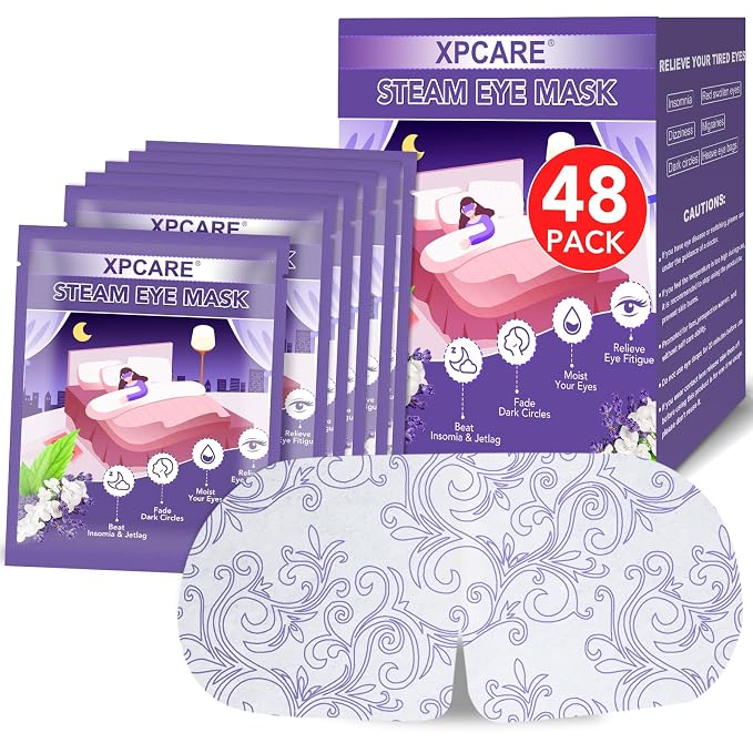 XPCARE 48 Pack Steam Eye Masks for Dry Eyes, Self Heated Steam Warm Eye Mask by XPCARE