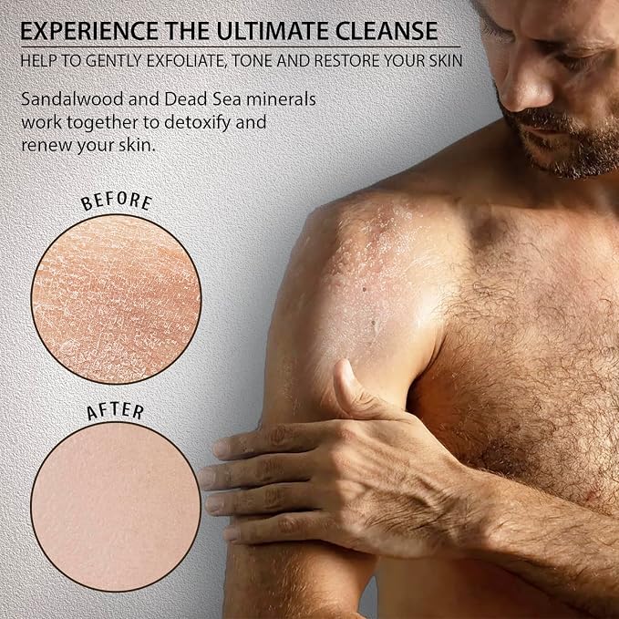 Salt Body Scrub Sandalwood For Men – Moisturizes, Exfoliates & Nourishes Skin – - Image 7