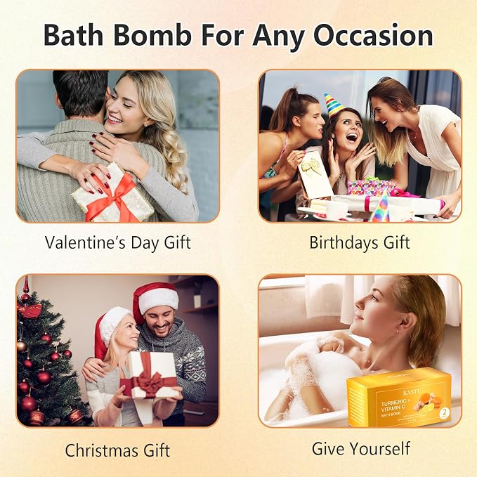 Bath Bombs Salt Balls, Turmeric Lemon Vitamin C Lemon Extract Essential Oils - Image 4