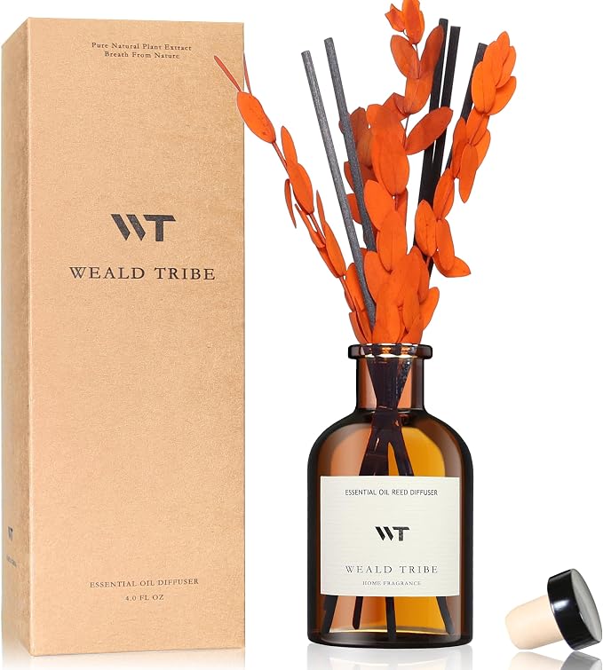 WEALD TRIBE Reed Diffuser Set for Bathroom Air Fresheners, Oil Diffuser Sticks by WEALD+TRIBE