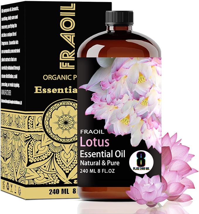Lotus Essential Oil, Lotus Oil 8 Fl Oz 240ML by FRAOILESSENTIALOIL