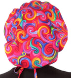 Sparkling EARTH Banded Bouffant Surgical Scrub Ponytail Working Caps and - Image 5