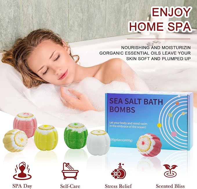 Bath Bombs Gift Set, Shea & Coco Butter Dry Skin Moisturize, Birthday Mothers - Image 2