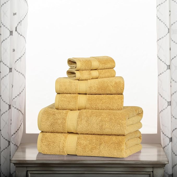 Superior Egyptian Cotton Pile 6-Piece Towel Set, Includes 2 Bath, 2 Hand by SUPERIOR