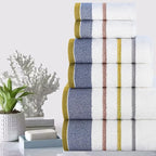 CASA COPENHAGEN White Bay 6Pcs 100% Egyptian Cotton Large Designer Towels Gift - Image 3