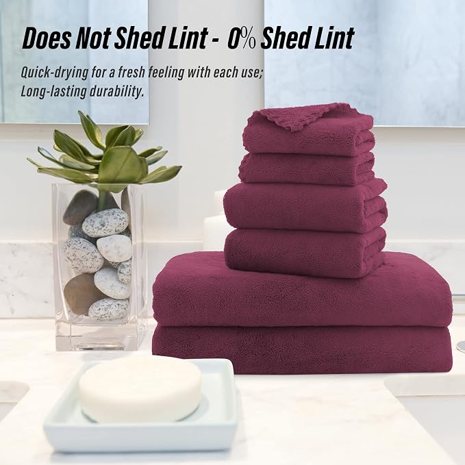 MOONQUEEN Ultra Soft Microfiber Coral Velvet Towel Set - Image 5