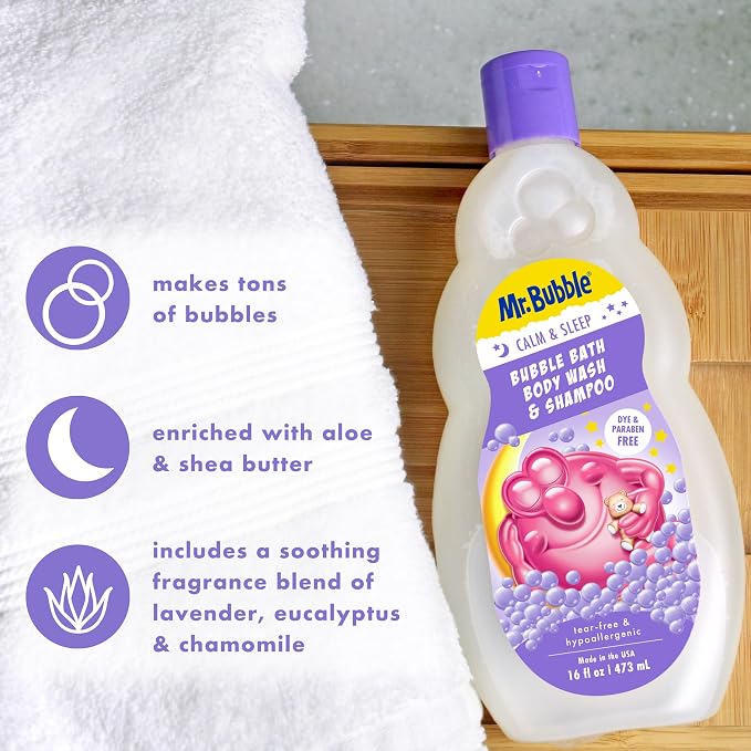 Mr. Bubble Calm and Sleep 3in1 Bubble Bath, Body Wash & Shampoo, 16 oz. - Image 8