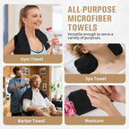 Salon Towels, 24 Pack Black Hand Towels - Image 7