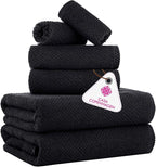 CASA COPENHAGEN Popcorn 6Pcs 100% Egyptian Cotton Large Designer Towels Gift by CASACOPENHAGEN
