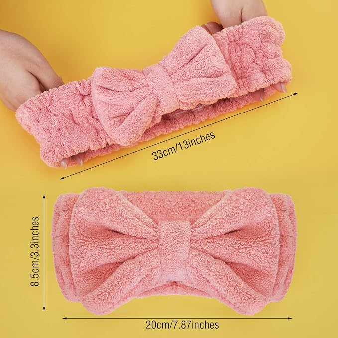 3 Pieces Wash Face Headband Makeup Spa Headband Towel Terry Hair Bands - Image 3