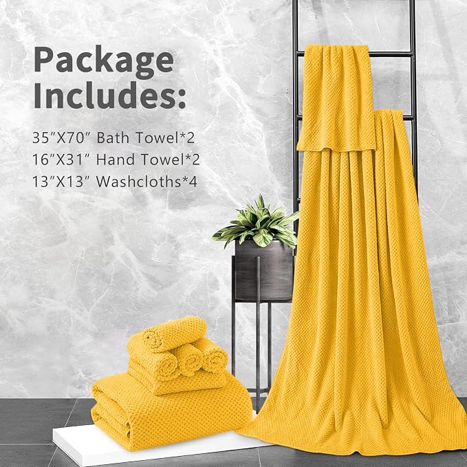 8 Piece Bathroom Towel Set |2 Oversized Bath Towels, 2 Hand Towels, 4 - Image 7