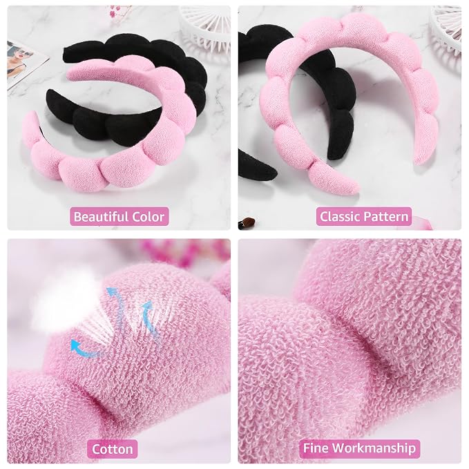 Ztomine Spa Headbands for Washing Face or Facial, Terry Cloth Headband Wash - Image 5