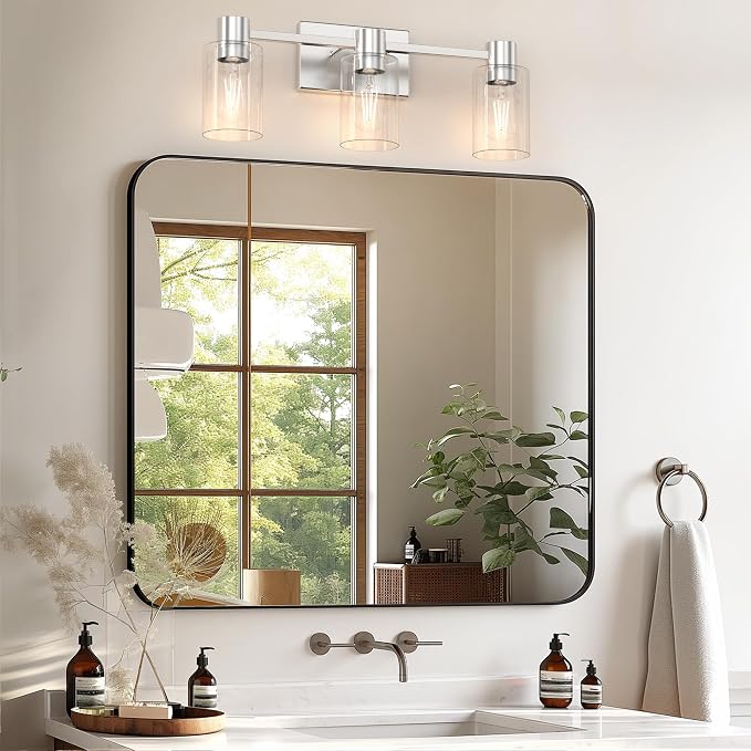 3-Light Brushed Nickel Wall Sconces - Image 9