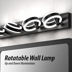 LED Bathroom Light Fixtures, 33inch Black Vanity Lights, Modern 4 Light Acrylic - Image 5