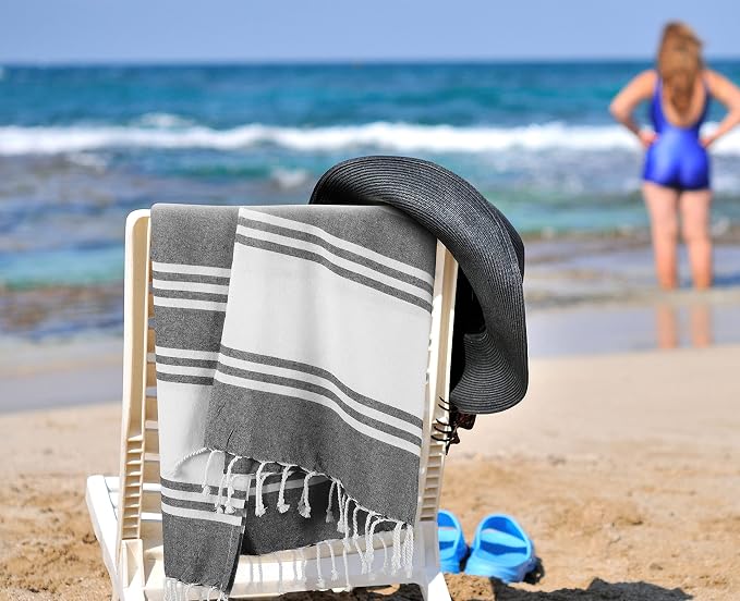 Goroly Home Cotton Turkish Peshtemal Beach Towel, Extra Large, Thin Quick Dry - Image 2