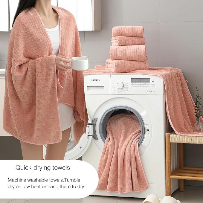 18 Piece Family Bath Towel Set Include 6 Bath Towels, 6 Hand Towels and 6 - Image 2