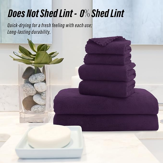 MOONQUEEN Ultra Soft Microfiber Coral Velvet Towel Set - Image 5
