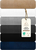 Large Bath Towels Pack of 6 – 24" x 50", 100% Cotton Terry – Soft, Quick-Dry & by ASTILTEXCottonTowels
