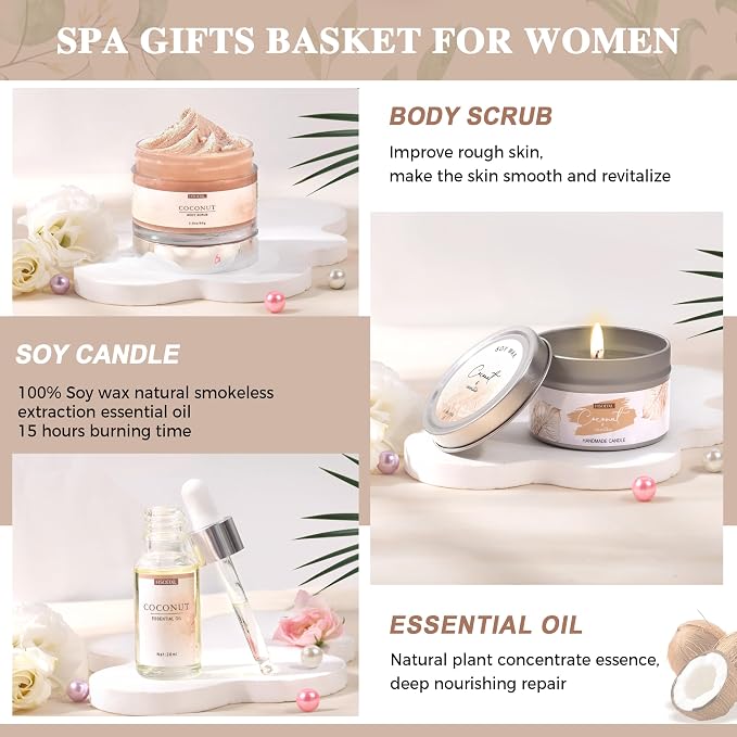 Gifts for Women Bath and Body Gift Basket Set for Women, 12 Piece Set of - Image 6