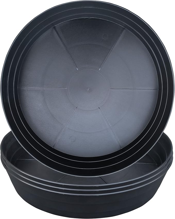 Plant Saucers 10 12 14 16 18 20 25 Inch, 4 Pack of Plastic Plant saucers by LWALRS