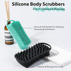 2 PC Silicone Body Scrubber, 2 in 1 Exfoliating Shower Bath Scrubber, Soft - Image 2