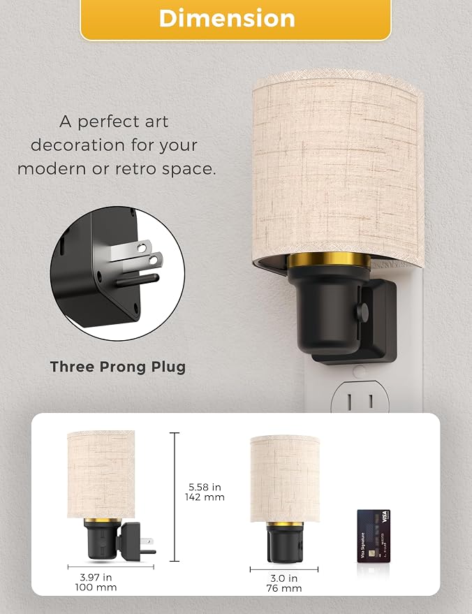L LOHAS LED Amber Night Lights Plug into Wall, Plug in Night Light Dimmable - Image 6