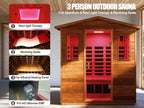 Full Spectrum Sauna, 0-5mG Ultra Low EMF Infrared Sauna 3 Person Outdoor Sauna - Image 2