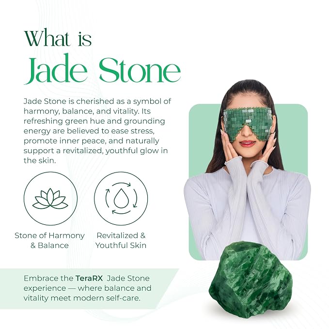 TeraRX® Jade Eye Mask for Facials – Authentic Jade Mask Beaded Facial Eye Covers - Image 2