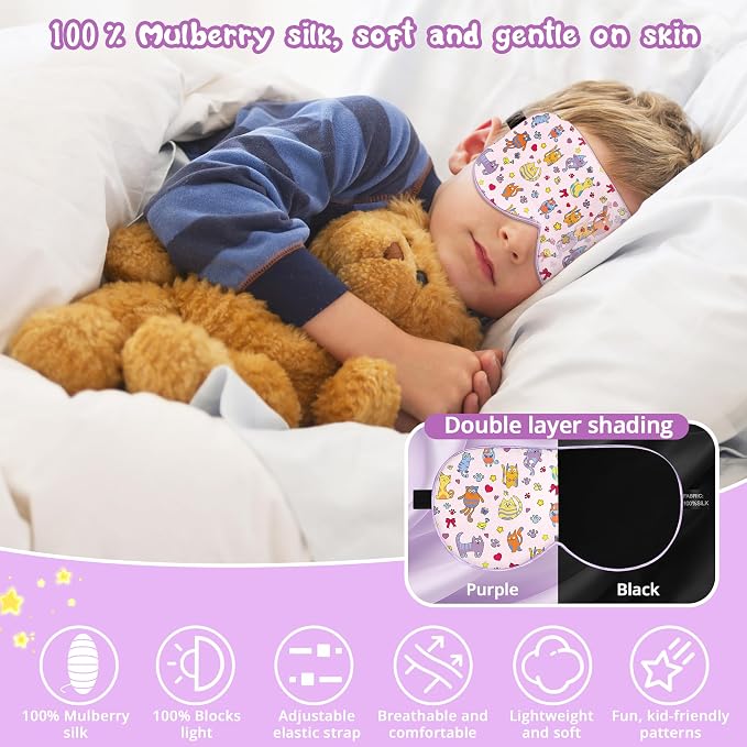 Kids Sleep Mask Eye Cover: 100% Real Natural Pure Silk Eye Mask - Image 6