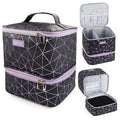 SAVILAND Nail Polish Organizer Bag: PU Leather Nail Kit Organizer Holds 30 by SAVILAND