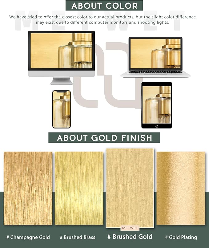 5-Light Bathroom Light Fixtures, 30 Inch Brushed Gold Vanity Light - Image 9