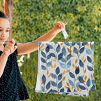 Blue and Gold Leave Branches Hand Towels - Image 4