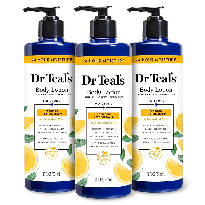 Dr Teal's Body Lotion, Lemon Prebiotic Lemon Balm & Essential Oils, 18 fl oz by DrTeals