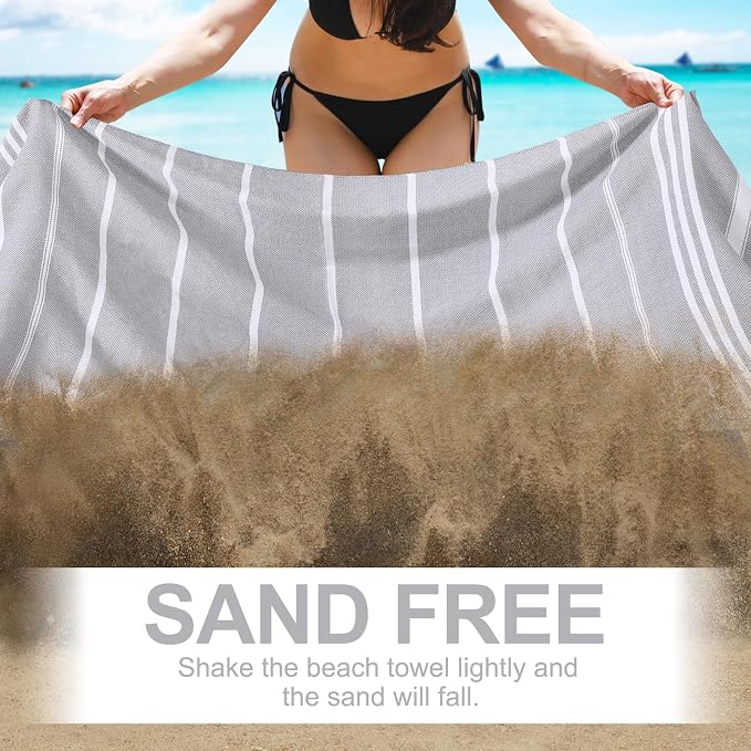 Genovega 6 Packs Oversized Turkish Beach Bath Towel Set Bulk 74"x38" Extra - Image 3