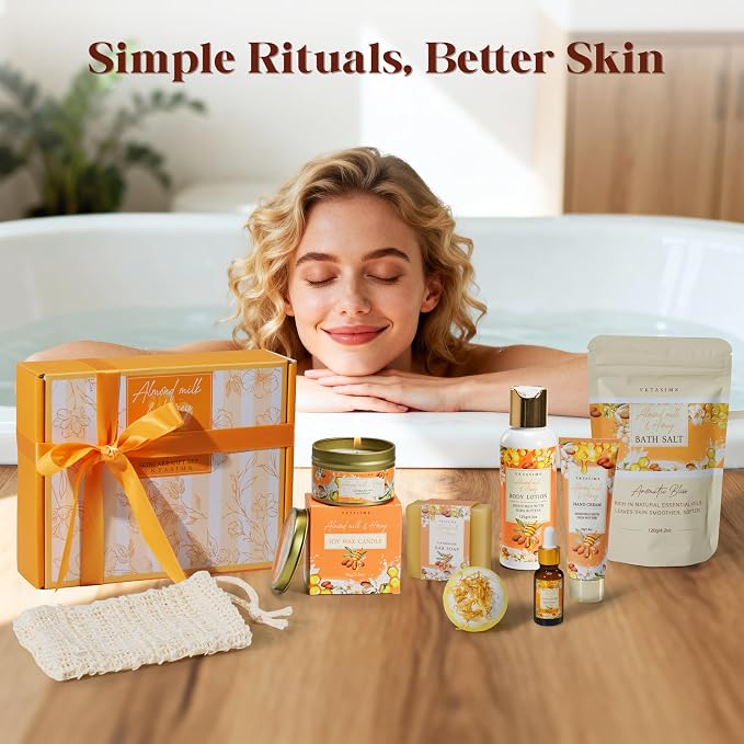 Birthday Gifts for Women, Almond Milk & Honey Relaxing Spa Gift Baskets for - Image 6