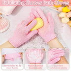 Anezus Exfoliating Shower Bath Gloves Back Scrubber Set - Image 3
